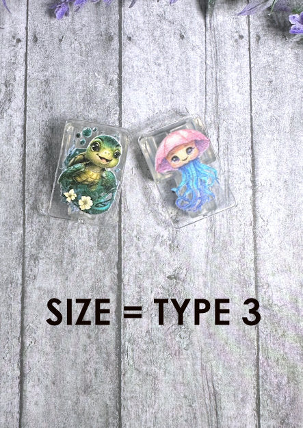 Model 3 Sea Turtle and Jelly Fish charging cable protector set