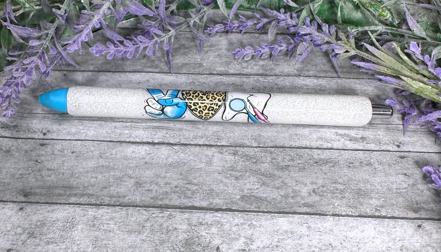 Handmade Dental glitter pen with free refill