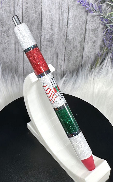Handmade Horizontal Little Debbie glitter pen with free refill