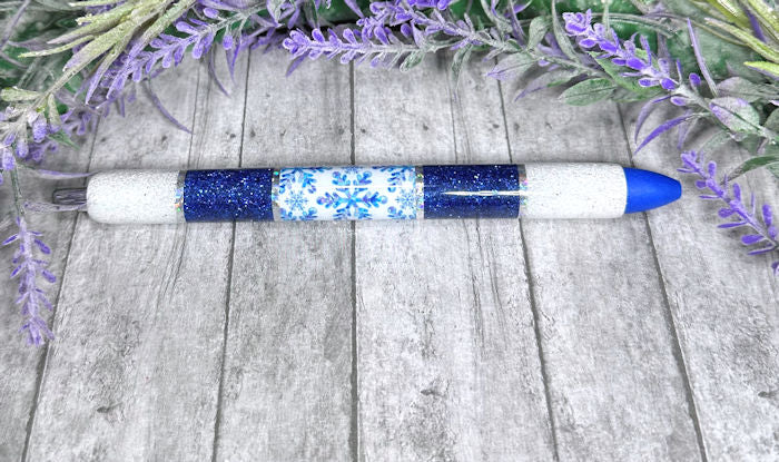 Handmade Horizontal Snowflakes glitter pen with free refill