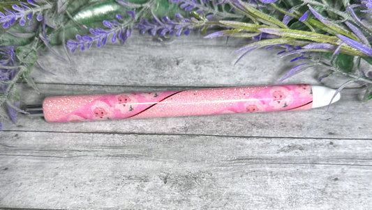 Handmade Christmas Pink Santas glitter pen with free refill 2