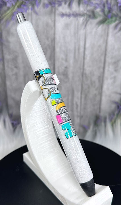 Handmade Medical Receptionist glitter pen with free refill