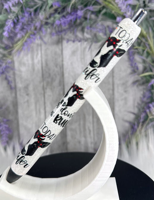 Handmade Sarcastic Heifer glitter pen with free refill