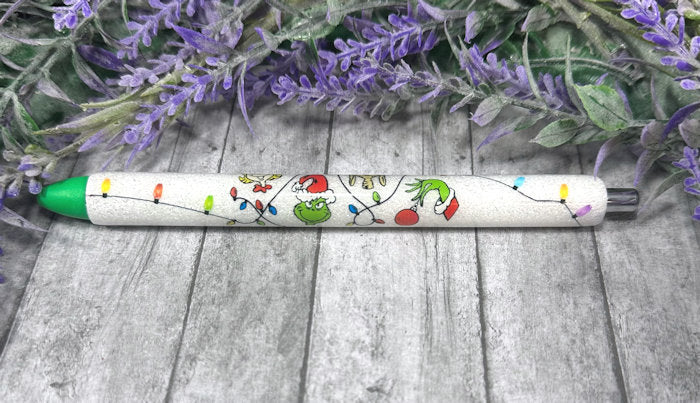 Handmade Christmas Grinch Characters glitter pen with free refill