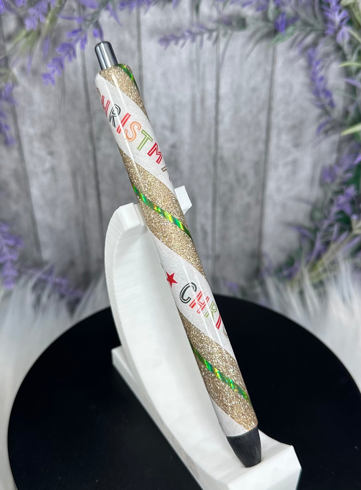 Handmade Merry Christmas glitter pen with free refill 7