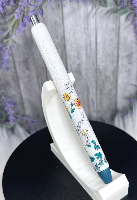 Handmade Floral pattern glitter pen with free refill
