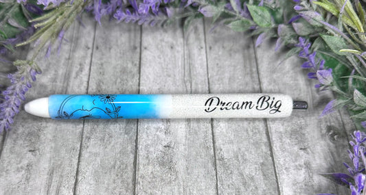Handmade Dream Big glitter pen with free refill