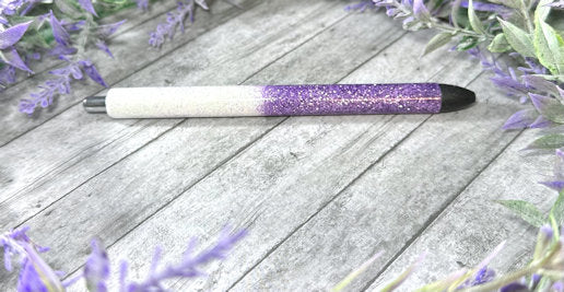 Handmade Purple and White Ombre glitter pen with free refill 2
