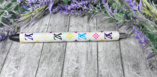Handmade Louis Vuitton glitter pen with free refill