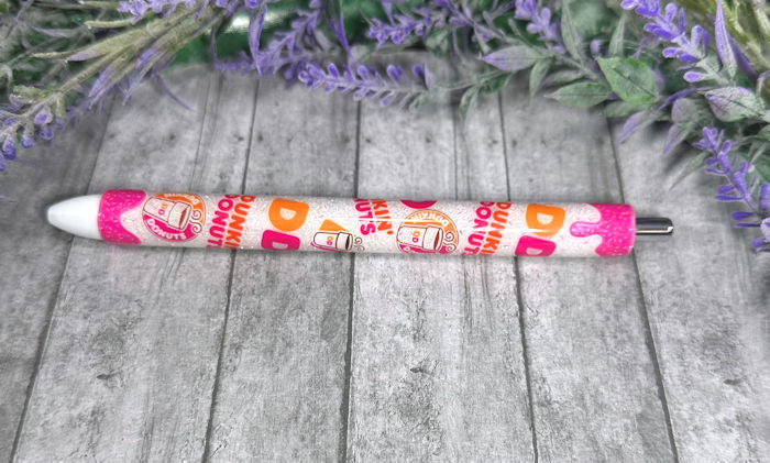 Handmade Dunkin donuts glitter pen with free refill