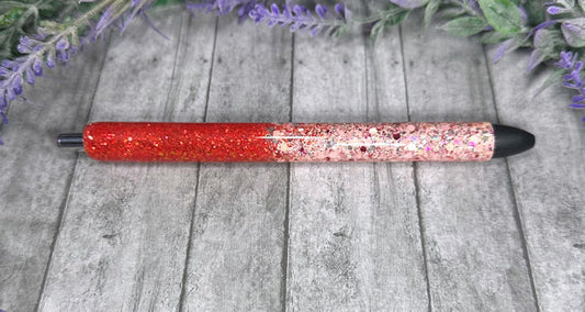Handmade Ombre Bright Orange glitter pen with free refill