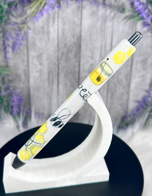 Handmade Bee glitter pen with free refill