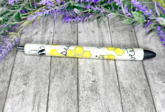 Handmade Bee glitter pen with free refill
