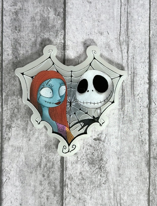 2 inch Jack and Sally Heart Magnet