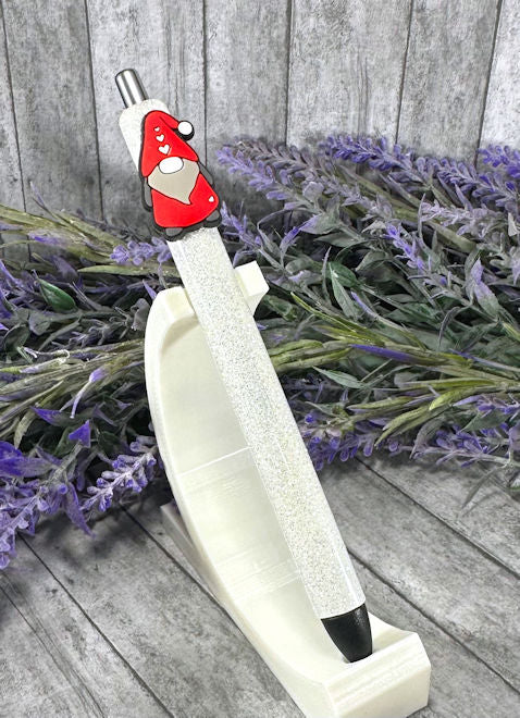 Handmade Valentines Day Gnome glitter pen with free refill