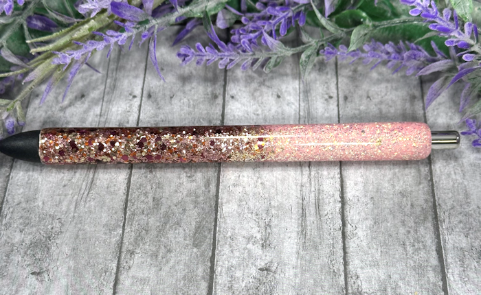 Handmade Ombre Peach and Browns glitter pen with free refill