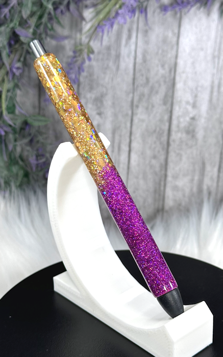 Handmade Ombre Gold and Dark Pink glitter pen with free refill