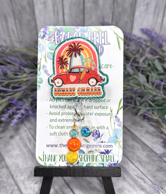 Handmade Beach Hippy Badge Reel