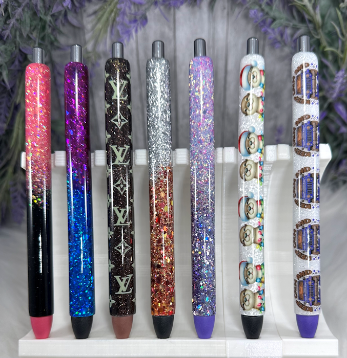 Handmade Ombre Black and Gold glitter pen with free refill