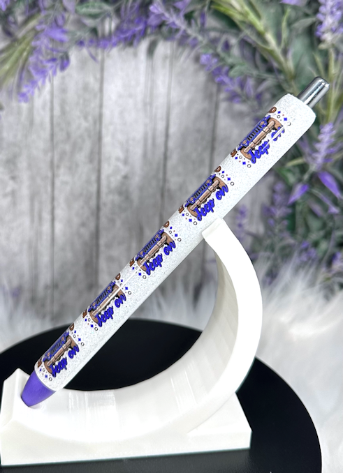 Handmade Keep Calm Jeep glitter pen with free refill