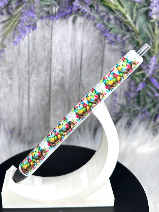 Handmade Christmas Otters glitter pen with free refill