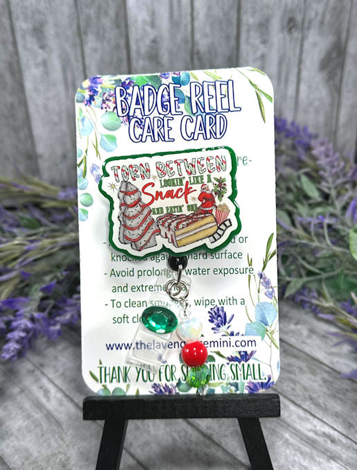 Handmade Christmas Cake Badge Reel