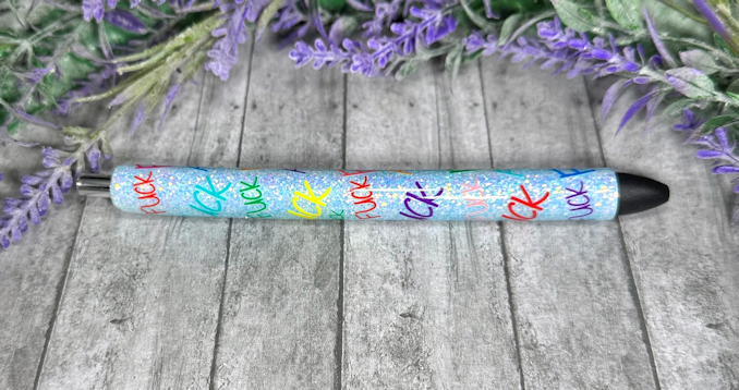 Handmade Bad Words glitter pen with free refill