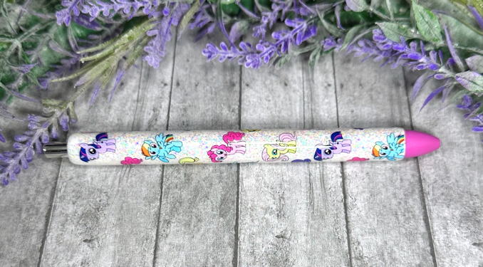 Handmade My Little Pony glitter pen with free refill