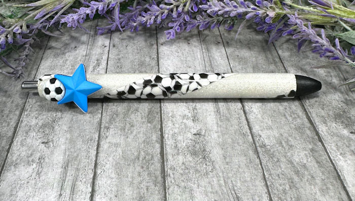 Handmade Soccer Washi Tape glitter pen with free refill