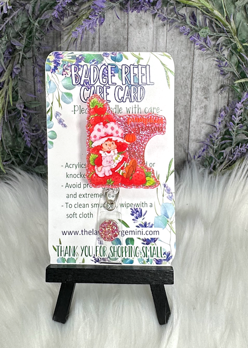 Handmade Strawberry Shortcake Fall Badge Reel 2