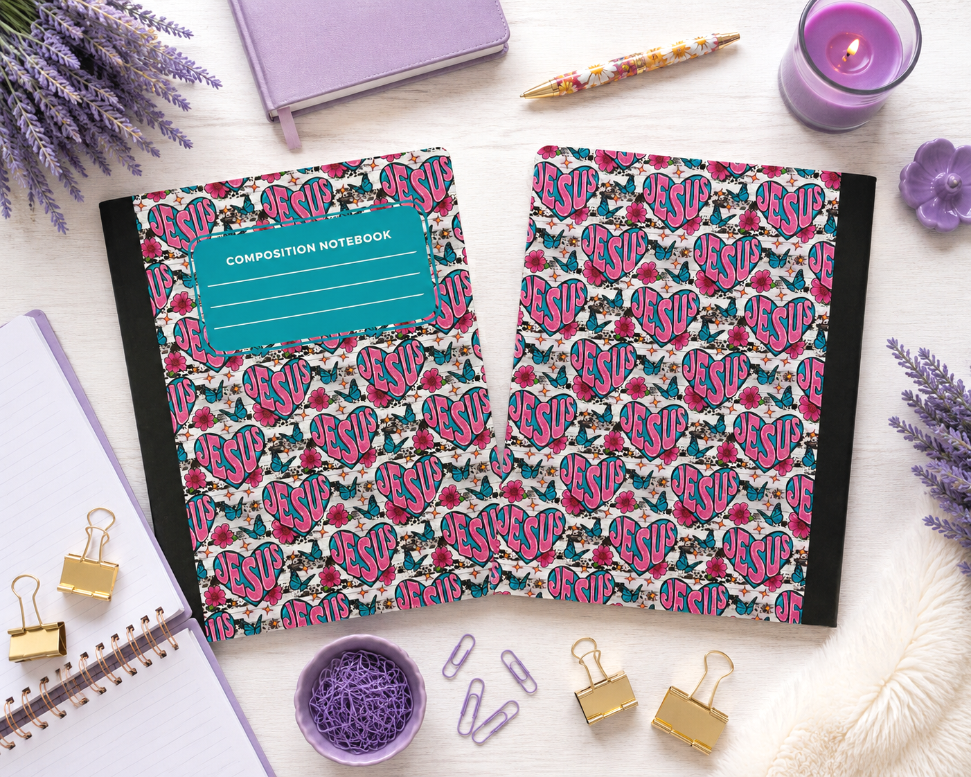 Decorative Vinyl Covered Composition Notebook Jesus