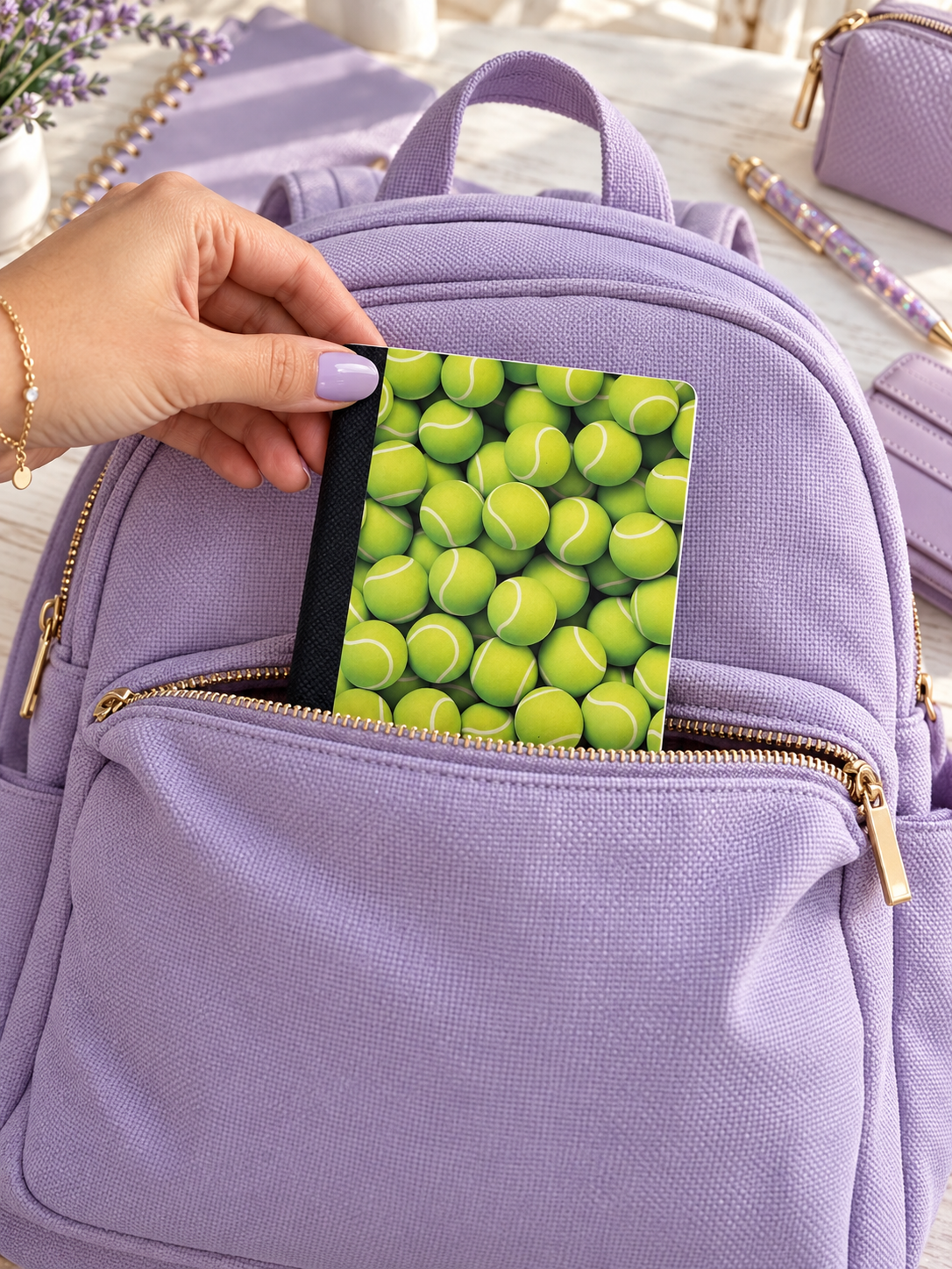 Decorative Vinyl Covered MINIATURE Composition Notebook Tennis