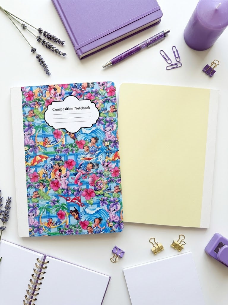 Decorative Vinyl Covered Composition Notebook Beach Stitch