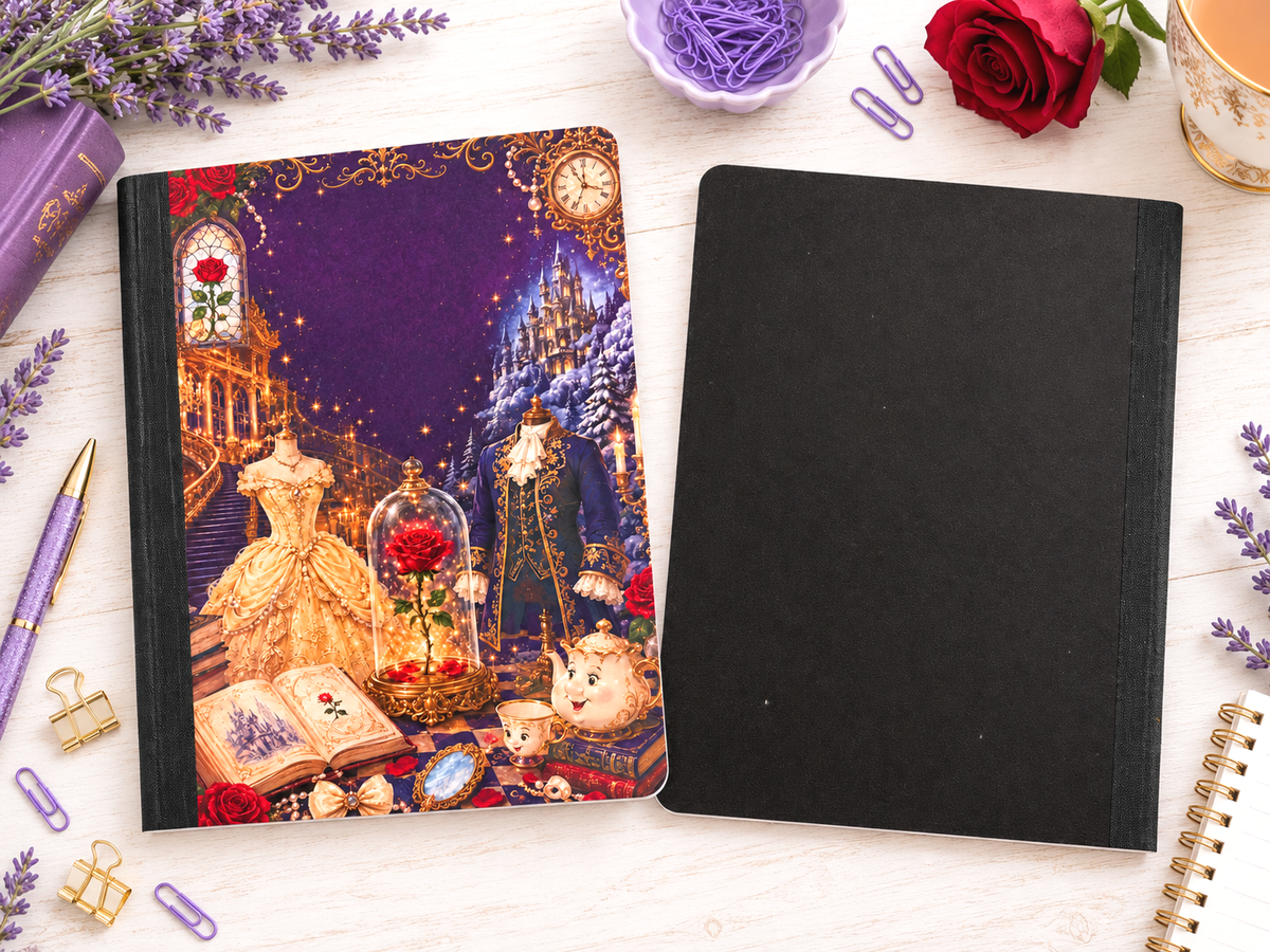 Decorative Vinyl Covered Composition Notebook Beauty and the Beast