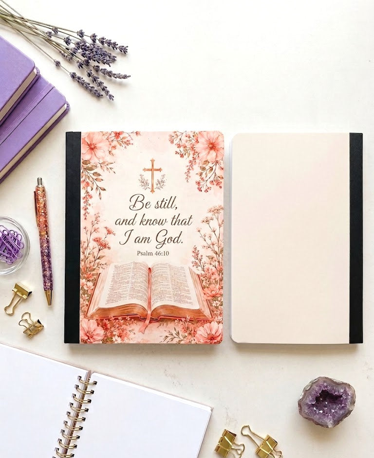 Decorative Vinyl Covered Composition Notebook Be Still