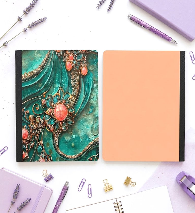Decorative Vinyl Covered Composition Notebook Western Brooch