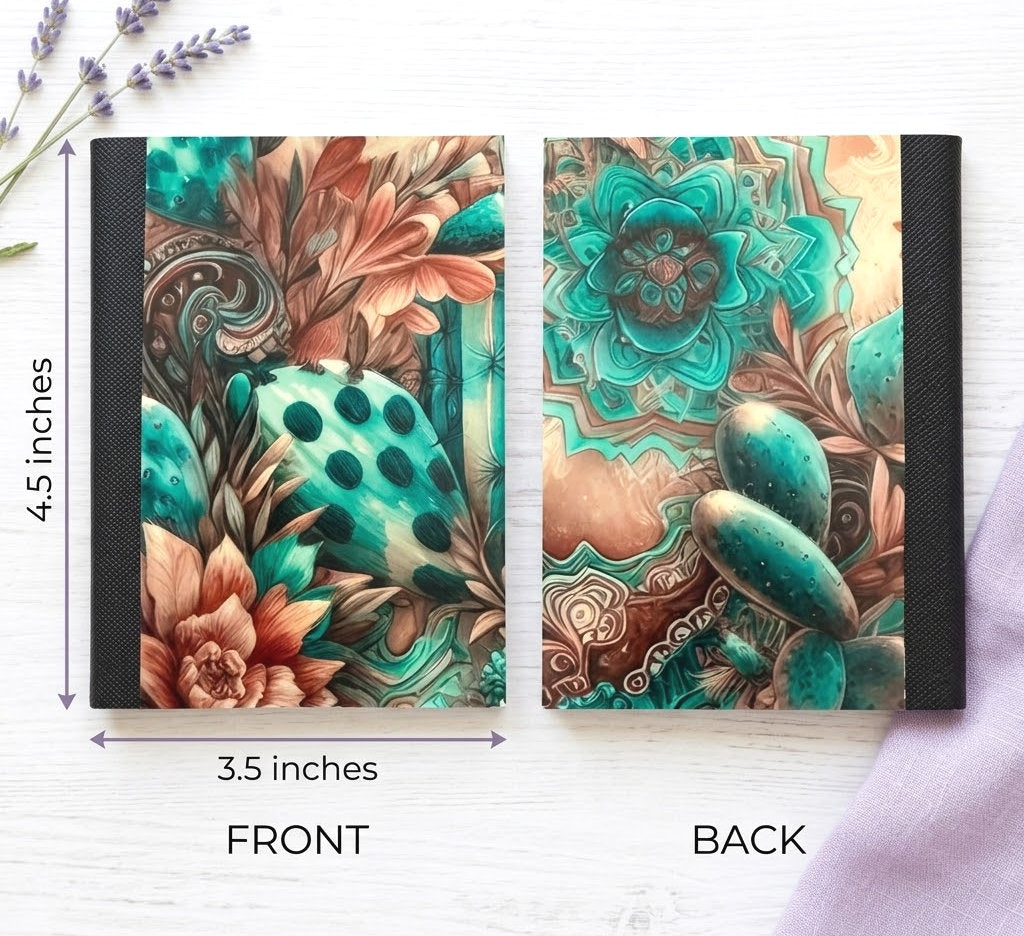 Decorative Vinyl Covered MINIATURE Composition Notebook Desert Plants