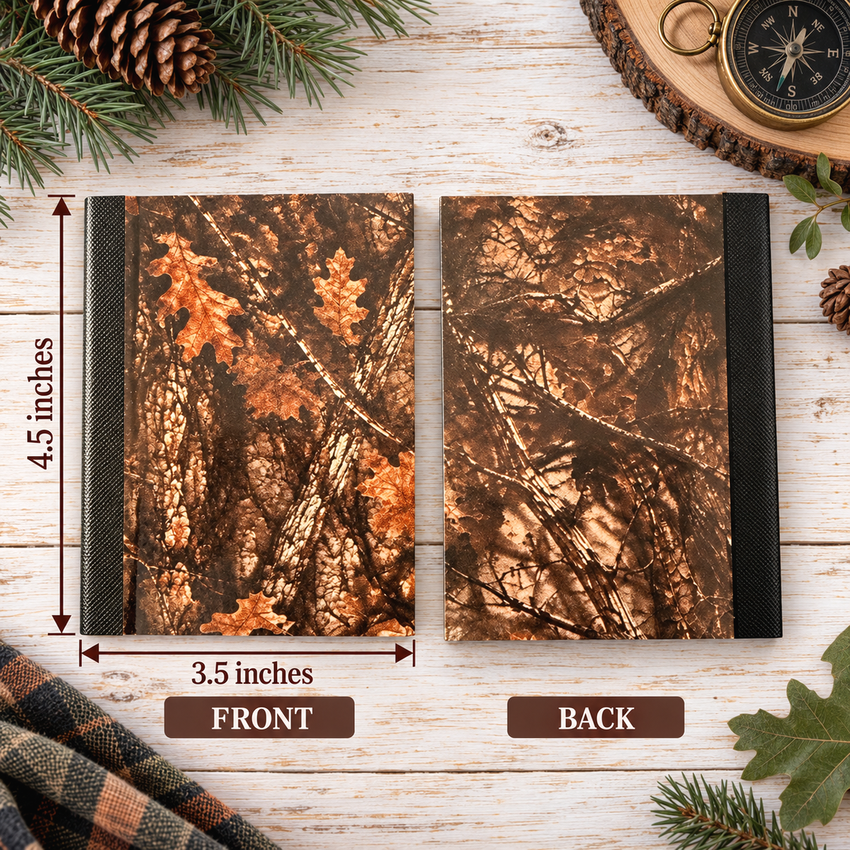 Decorative Vinyl Covered MINIATURE Composition Notebook Woods Cammo