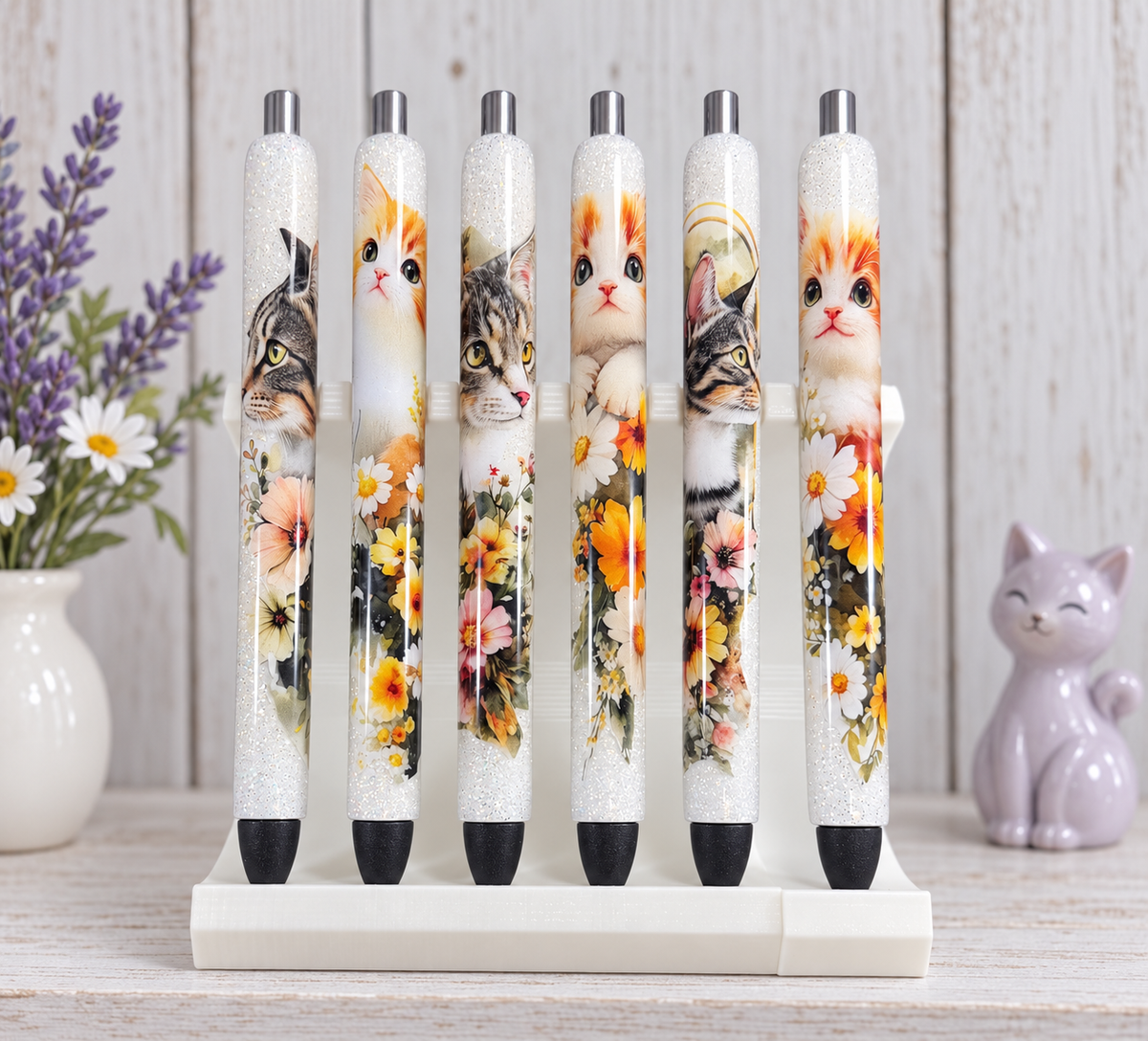 Handmade Cat glitter pen with free refill 3