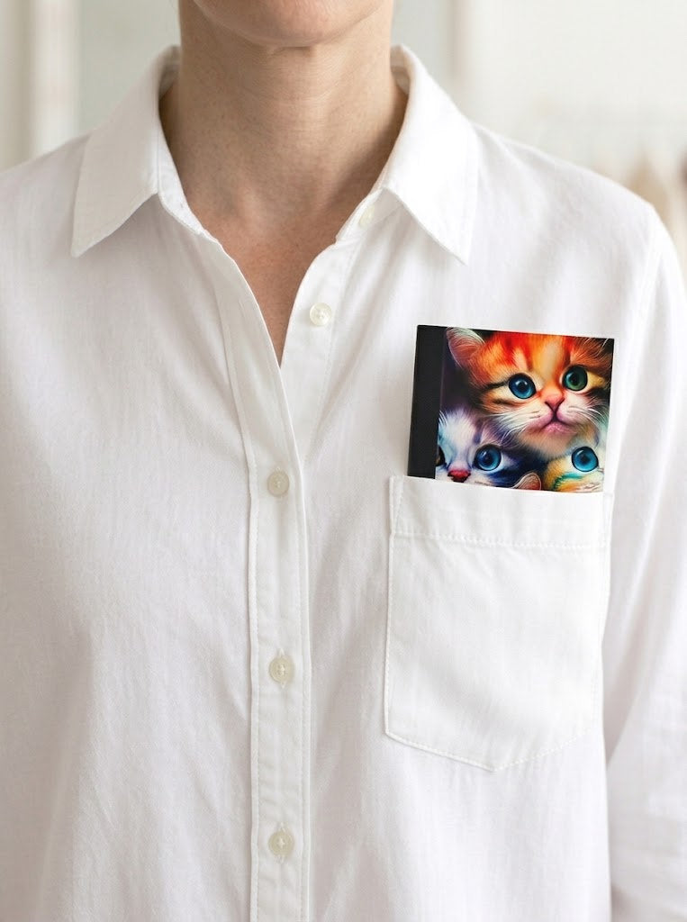 Decorative Vinyl Covered MINIATURE Composition Notebook Cat Faces