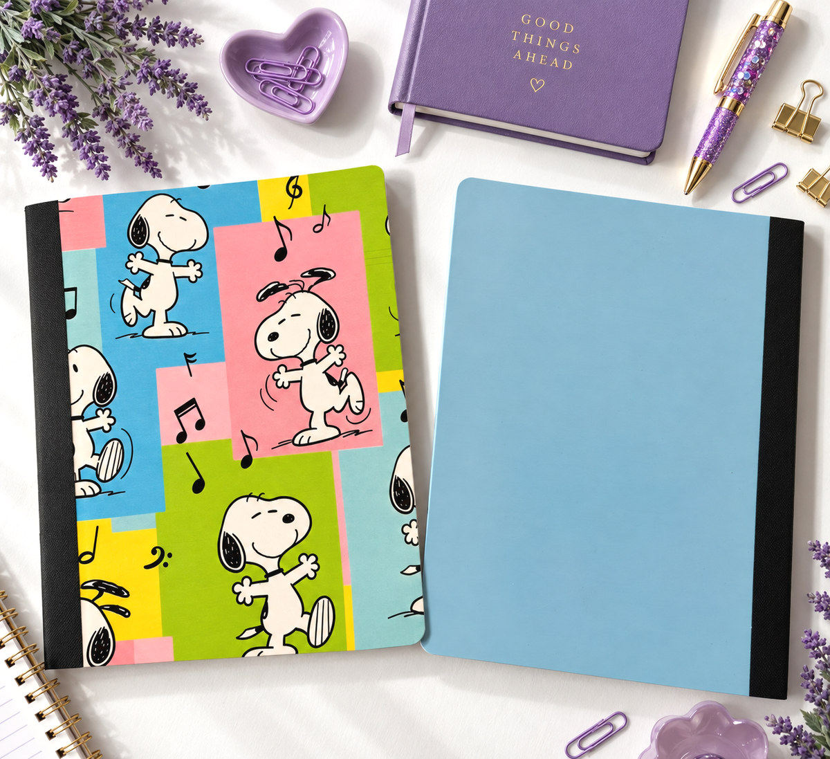 Decorative Vinyl Covered Composition Notebook Snoopy Collage