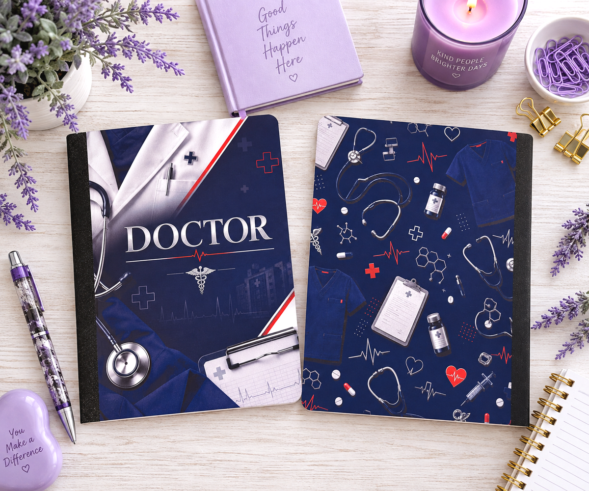 Decorative Vinyl Covered Composition Notebook Doctor 1