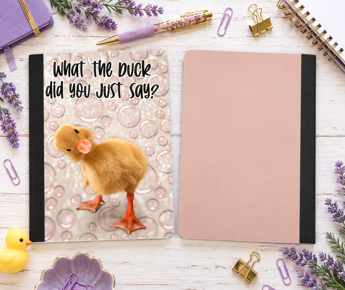 Decorative Vinyl Covered Composition Notebook What the Duck