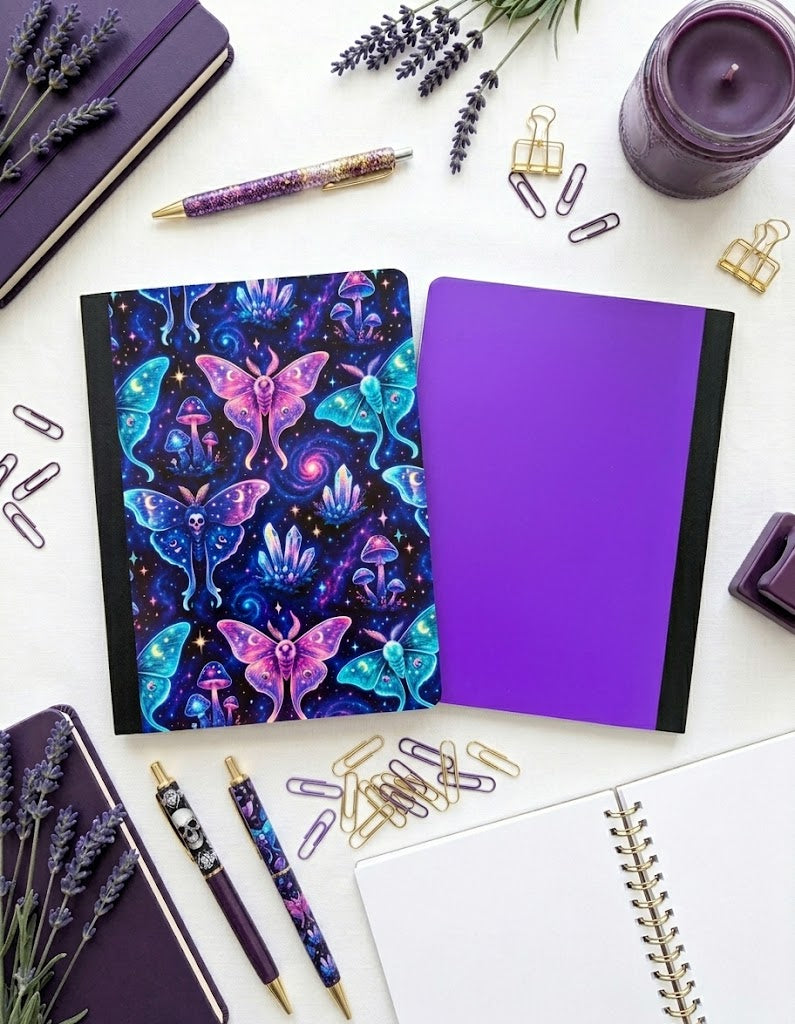 Decorative Vinyl Covered Composition Notebook Steampunk Butterflies