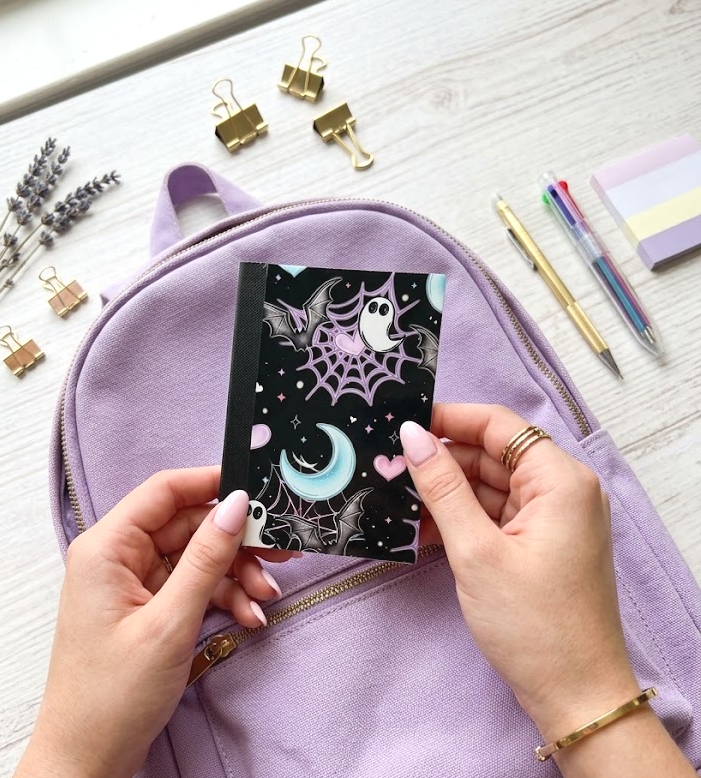 Decorative Vinyl Covered MINIATURE Composition Notebook Halloween