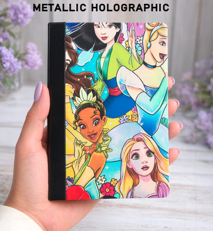 Decorative Vinyl Covered MINIATURE Composition Notebook Princess Metallic Holographic 2
