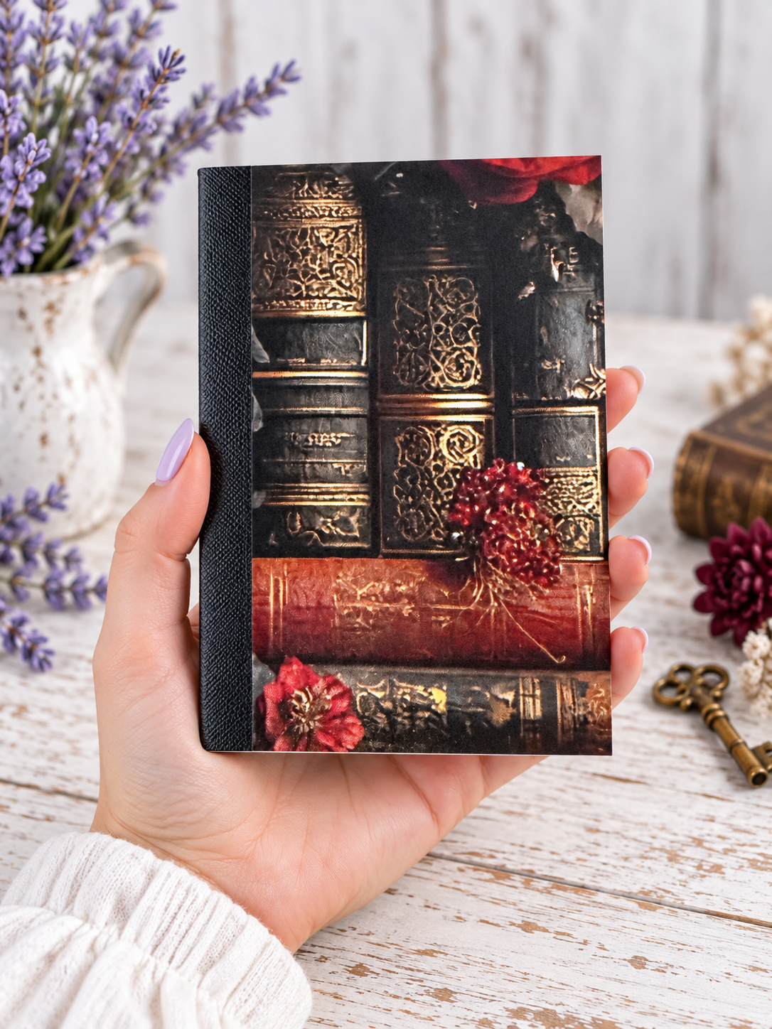 Decorative Vinyl Covered MINIATURE Composition Notebook Gothic Books