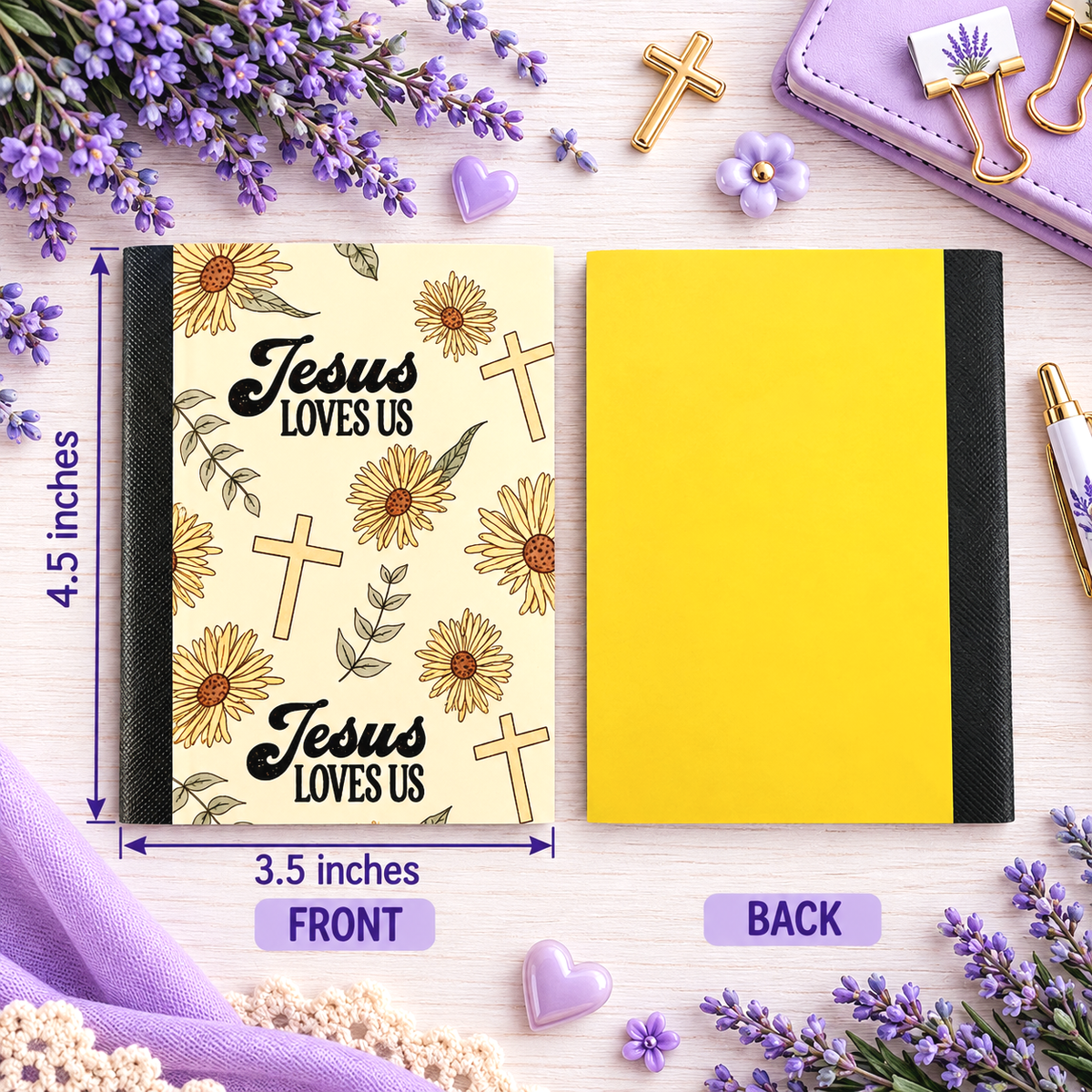 Decorative Vinyl Covered MINIATURE Composition Notebook Jesus 2