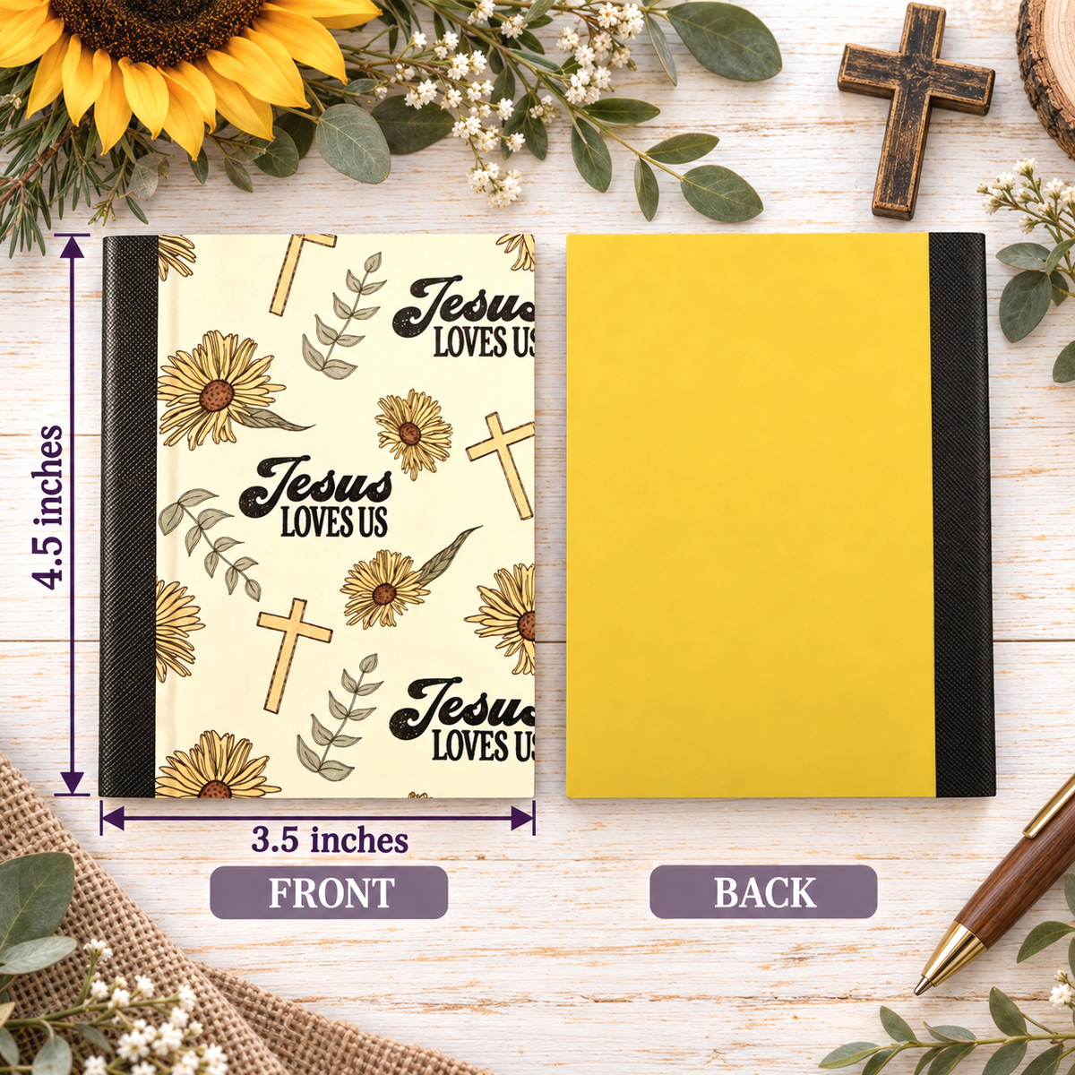 Decorative Vinyl Covered MINIATURE Composition Notebook Jesus 3