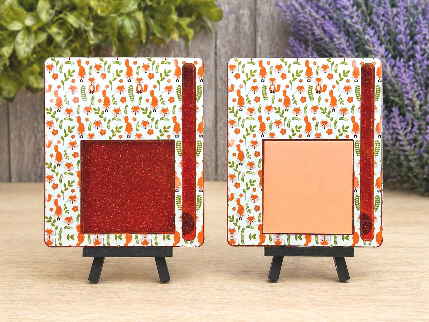 Handmade Cute Foxes Sticky Note Holder with Holder
